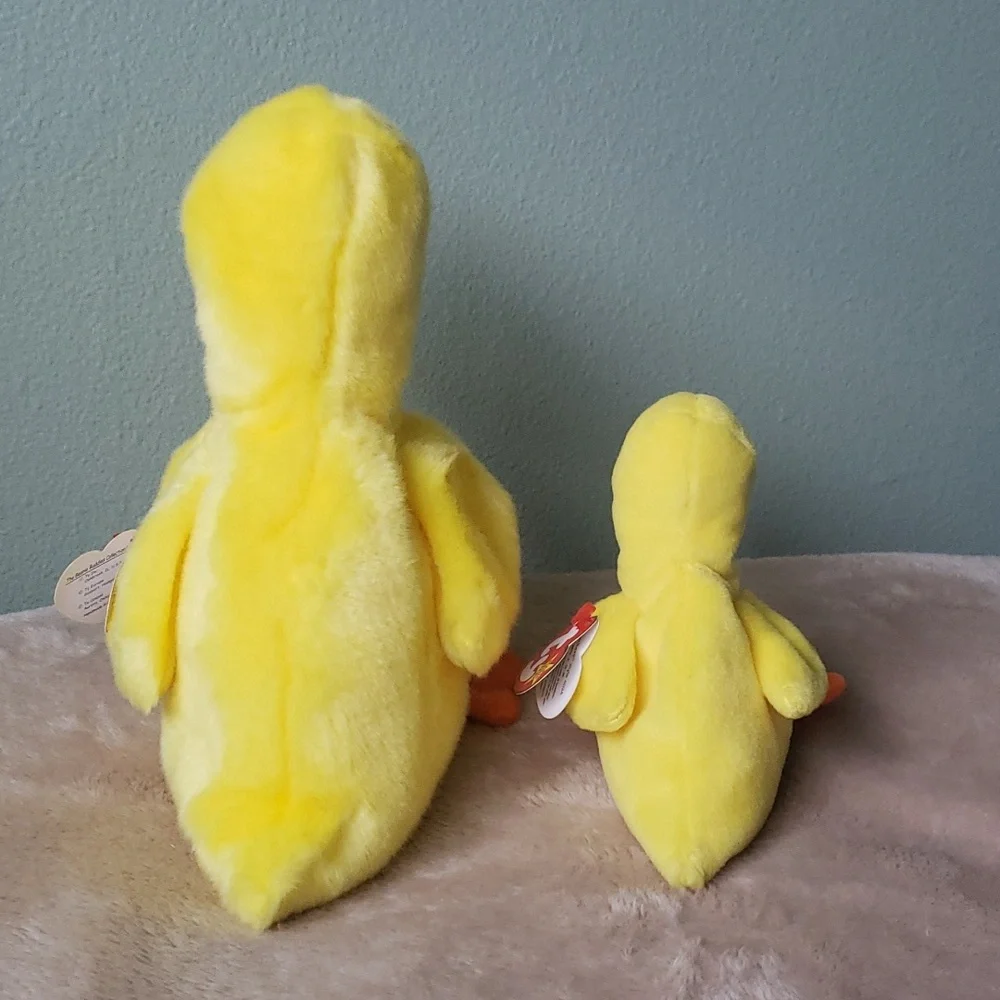 Quackers Buddy & Beanie Set 🦆Ty Plush Yellow Ducks🦆 Gift Toy Collectible, NWT - Picture 16 of 17
